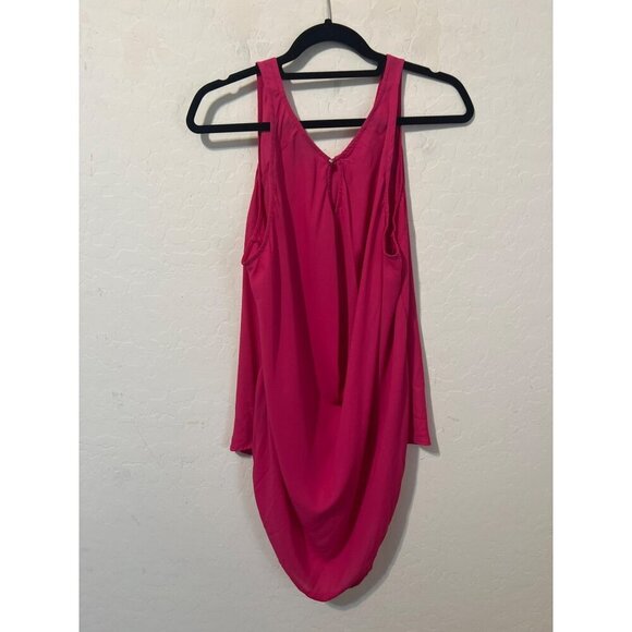 Mossimo Sz XL Hi Low Tank Top Hot Pink Sheer - Picture 5 of 8